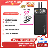 Sạc dự phòng 30000mAh Pin sạc nhanh - Màn hình LED, Pin siêu trâu, có sẵn 2 dây sạc | HARMONYTECH