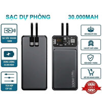 Sạc dự phòng 30000mAh Pin sạc nhanh 120W và PD 20W có sẵn 2 dây sạc công suất nhanh 100w dung lượng pin lớn có sẵn dây