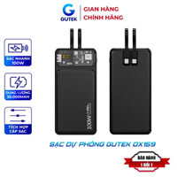 Sạc dự phòng 30000mah sạc nhanh 100w dung lượng pin lớn có sẵn dây cho điện thoại - Gutek GT160