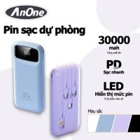 Sạc dự phòng 30000mAh sạc nhanh pin mini dung lượng lớn có sẵn nhiều dây sạc