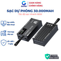 Sạc dự phòng 30000mah sạc nhanh dung lượng pin lớn có kèm dây cáp cho nhiều điện thoại - Gutek DX72