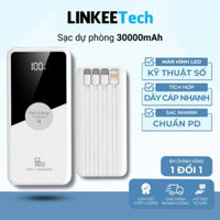 Sạc dự phòng 30000mah sạc nhanh dung lượng pin lớn có kèm dây cáp cho nhiều điện thoại