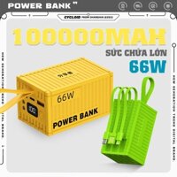 Sạc Dự Phòng 50000mAh Có Sạc Nhanh PD 20W Kèm 4 Cáp Sạc Dung Lượng Lớn Màn Hình LED Hiện Thị Phần Trăm Pin