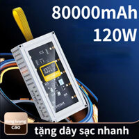 Sạc dự phòng 50000mAh Sạc nhanh PD20W và 120W nạp dùng 5 đầu ra 3 đầu vào có đèn LED hiển thị PIN 80000mah