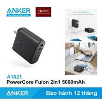 Sạc dự phòng Anker 5000mAh Fusion 2in1- A1621 Sạc nhanh 12W Sạc tường kiêm pin dự phòng