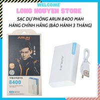 Sạc dự phòng ARUN 8400 mah bảo hành 1 đổi 1 trong 1 tháng [ Hàng chính hãng ]