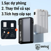 Sạc dự phòng Deiog Dy-101 phiên bản quốc tế dung lượng 20000mah sạc nhanh 22.5W tích hợp củ sạc và dây sạc chính hãng
