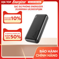 Sạc dự phòng Energizer 20,000mAh 3.7V Li-Polymer UE20055PQBK, bảo hàng 24 tháng 1 đổi 1 - Hàng chính hãng