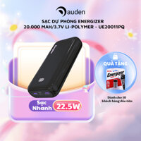 Sạc dự phòng Energizer 20.000mAh UE20011PQ, công suất 22.5W sạc nhanh, 1 đổi 1 - Hàng chính hãng