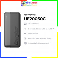 Sạc dự phòng Energizer 20,000mAh/3.7V Li-Polymer - UE20050CBK - Bảo hành 2 NĂM - 1 ĐỔI 1