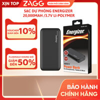 Sạc dự phòng Energizer 20,000mAh /3.7V Li-Polymer UE20010 - Hàng chính hãng bảo hành 2 năm 1 dổi 1