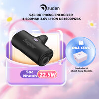 Sạc dự phòng Energizer 4,600mAh /3.6V Li-ion UE4600PQBK, Sạc nhanh PD 22.5W - Hàng chính hãng