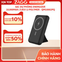 Sạc dự phòng  Energizer 10,000mAh /3.85V Li-Polymer hỗ trợ sạc nhanh 20W QM10002PQBK - Hàng chính hãng