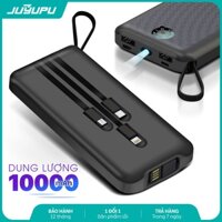 ▩✷℡Sạc dự phòng JUYUPU PG101 10000mAh kèm 3 dây chính hãng cho iPhone Samsung OPPO VIVO HUAWEI XIAOMI pin