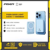 Sạc dự phòng không dây PISEN QUICK Light D203C-1 10000mAh 20W, model: LS-DY170, bảo hành 24 tháng - Hàng chính hãng