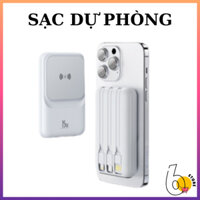 Sạc Dự Phòng Không Dây Sạc Nhanh 22,5W, Pin 10000, 20000 mAh Tích Hợp Bộ Dây Sạc Đa Năng Cho Nhiều Điện Thoại