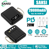 Sạc dự phòng không dây 20000mAh ,Cục sạc dự phòng mini cầm tay di động tích hợp 4 cổng sạc cùng lúc 4 thiết bị sạc nhanh