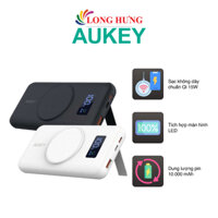 Sạc dự phòng kiêm sạc không dây Aukey Basix MagAir 22.5W QC 3.0 10000 mAh PB-WL02i - Hàng chính hãng