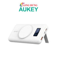 Sạc dự phòng kiêm sạc không dây Aukey Basix MagAir 22.5W QC 3.0 10000 mAh PB-WL02i - Hàng chính hãng - trắng
