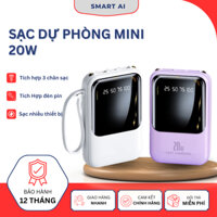 Sạc Dự Phòng Mini 3 Chân Tích Hợp Đèn Pin Và Cổng Usb Cắm Trực Tiếp - Pin Tích Điện Siêu Nhanh Có Màn Hiển Thị