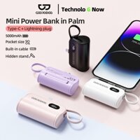 Sạc dự phòng mini GOOJODOQ 2024 cho Giáng sinh với phích cắm Type-C và Light-ning phích cắm đôi