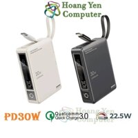 Sạc Dự Phòng Mini Remax RPP-86 10000Mah (Sạc Nhanh QC3.0, VOOC 2.0), Tích Hợp Cáp Sạc Type C - BH 1 Năm - Hoàng Yến