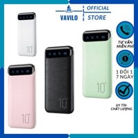 Sạc dự phòng mini wp 161 10000mah- 20000mah sạc 2 cổng hiển thị led VAVILO