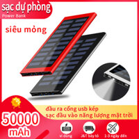 Sạc Dự Phòng Năng lượng mặt trời 50000 mah Power Bank sạc dự phòng siêu mỏng Với LED Đèn pin