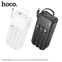 Sạc dự phòng nhanh có dây sạc Hoco J146B dung lượng 30000mAh, dây sạc chân USB + Micro + Type C + LN đa năng.