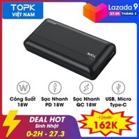 Sạc Dự Phòng Nhanh Thông Dụng TOPK I2015P 20000 MAh 18W QC3.0 Origional Ngân Hàng Điện Dành Cho iPhone Samsung OPPO VIVO HUAWEI XIAOMI - Phân phối bởi TOPK VIỆT NAM