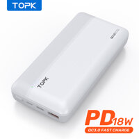 Sạc Dự Phòng Nhanh TOPK I2015P 20000 MAh 18W QC3.0 Origional Dành Cho iPhone Samsung OPPO VIVO HUAWEI XIAOMI