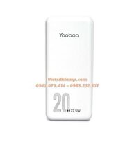 SẠC DỰ PHÒNG NHANH YOOBAO 2DQ 20000MAH