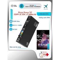 Sạc dự phòng Picea Power X5 520W 2C1DC 27000mAh PD 3.1 140W PPS 5A QC AFC SCP PE vỏ CNC IP66