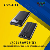 Sạc Dự Phòng PISEN POWER BANK 20W/22,5W Fast Charging 10000mAh, có đèn Led hiển thị, USB PD QC