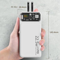 Sạc Dự Phòng Power Bank 30.000Mah , Vỏ Nhựa Pin lithium ion polyme , Sạc dự phòng Kèm Sạc Type-c Kèm Lightning