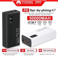 Sạc dự phòng Power bank PD22.5W TYZONG PRO K7 10000MAH 30000mah 50000mAh pin dự phòng màn hình Led tích hợp tích hợp