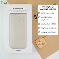 Sạc dự phòng Samsung 45W 20000mAh Chính Hãng P4520, sạc siêu nhanh 2.0, bảo hành chính hãng