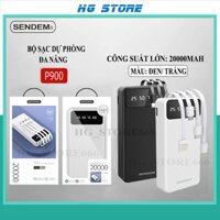 Sạc dự phòng Sendem P900 20000mAh - Tích hợp chân sạc Micro/USB/Lighnight/Type-C - Hỗ trợ sạc nhanh