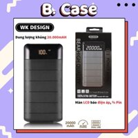 Sạc Dự Phòng WK-026 Dung Lượng 20.000mAh Sạc Siêu Nhanh,Sạc 1 Lúc 2 Thiết Bị,Bảo Hành 6 Tháng