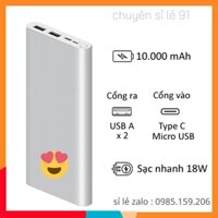 Sạc Dự Phòng Xi.aomi 10000mAh gen3 PLM02ZM Cầm cực nặng tay chắc chắn sạc 2-3 lần cho mọi loại điện thoại