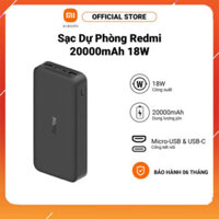 Sạc Dự Phòng Xiaomi Redmi Power Bank 20000 mAh 18W - Chính hãng- BH 6 tháng - ngày hội siêu sale