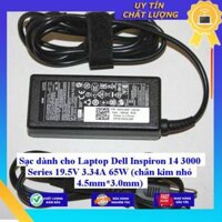 Sạc dùng cho Laptop Dell Inspiron 14 3000 Series 19.5V 3.34A 65W chân kim nhỏ 4.5mm3.0mm - Hàng Nhập Khẩu New Seal