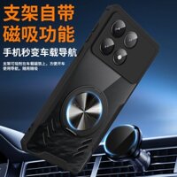 Sạc không dây 360° Xoay Đứng Ốp Lưng Điện Thoại Xiaomi POCO F6 F5 F4 GT X6 Pro 5G Từ Tính Graphene Tản Nhiệt Chống Sốc Trong Suốt