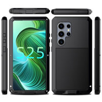 Sạc Không Dây Hạng Nặng Giáp Kim Loại Ốp Lưng Điện Thoại Samsung S25 Ultra S25 Plus Nhôm Chống Sốc Doom Bao Màn Hình Bảo Vệ