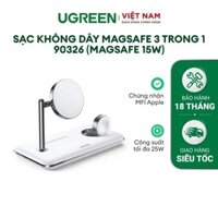 Sạc không dây MagSafe 3 trong 1 Ugreen CD278 | Chứng nhận MFi | Bộ sạc không dây 25W | Bảo Hành 18 Tháng 1 Đổi 1 | 90326