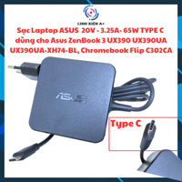 Sạc Laptop ASUS 20V - 3.25A- 65W TYPE C dùng cho Asus ZenBook 3 UX390 UX390UA UX390UA-XH74-BL, Chromebook Flip C302CA
