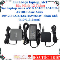 Sạc laptop Asus A510 A510U A510UA A510UF-Sạc Asus 19v-2.37A/3.42A-45W/65W vuông, chữ nhật chân nhỏ (4.0*1.3.5mm)