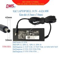 Sạc laptop Dell 19.5V-4.62A 90W (Kim nhỏ 4.5 x 3.0mm) Dell Inspiron 15 5551 5555 5558 7558 17 5755 5758 5759 Vostro 3558
