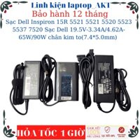 Sạc laptop Dell Inspiron 15R 5521 5521 5520 5523 5537 7520 Sạc Dell 19.5V-3.34A/4.62A-65W/90W chân kim to(7.4*5.0mm)