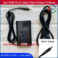 Sạc Laptop Dell Oval 19.5V 3.34A 65W chân kim nhỏ 4.5*3.0mm DELL XPS 13 9360 9350 9343 9333 9365 (Dell Ovan 65w)